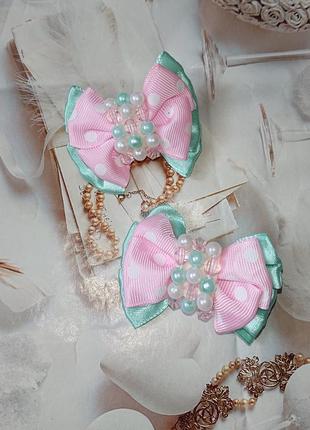 Очень краствые заколки бантики нежных пастельных тонов , заколка