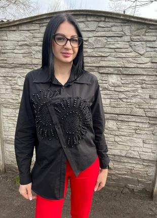 Жіноча чорна бавовняна сорочка туреччина