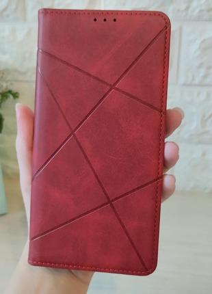 Чохол для xiaomi redmi 10c книжка підставка з магнітом і кишенями під картки червоний