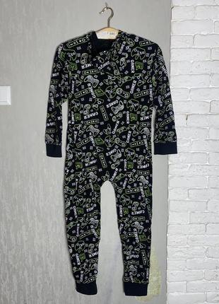 Трикотажное хлопковое кигуруми с капюшоном сплошная пижама на мальчика 11-12р2 фото