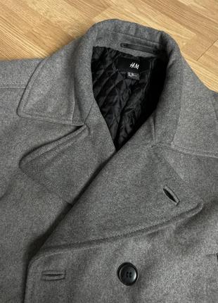Пальто укороченное серое шерстяное оверсайз пальто пиджак3 фото