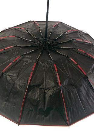 Красный однотонный зонт на 12 спиц с чехлом из экокожи3 фото