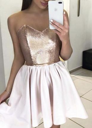 Платье mira sezar с двусторонними пайетками/ вечерние платья в пайетки