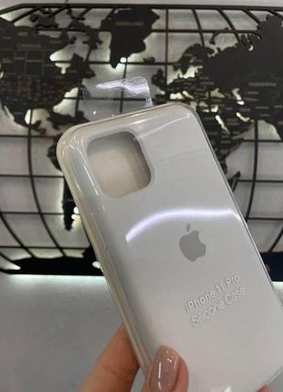 Чехол silicone case с микрофиброй для iphone 11 pro, качественный чехол для айфон 11 про (цвет белый)2 фото