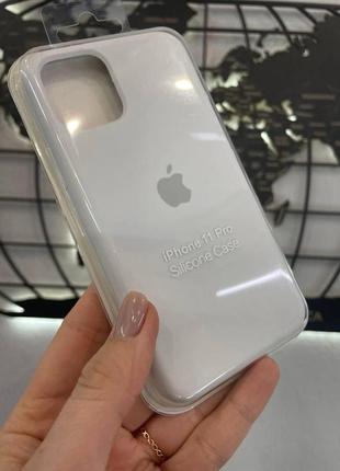 Чехол silicone case с микрофиброй для iphone 11 pro, качественный чехол для айфон 11 про (цвет белый)3 фото