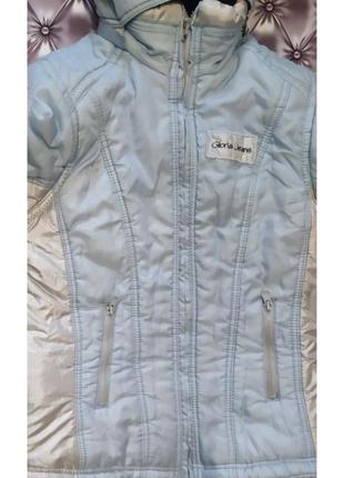 Куртка gloria jeans брендовая курточка с капюшоном короткая брендова фирменная фірмова осенняя весенняя голубая ветронепроницаемая3 фото