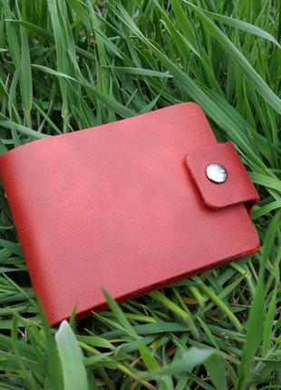 Шкіряна візитниця червона