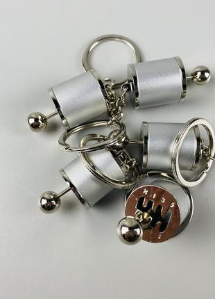 Брелок коробка передач для ключів, брелок кпп на ключ для водія з металу сріблястий з металу7 фото