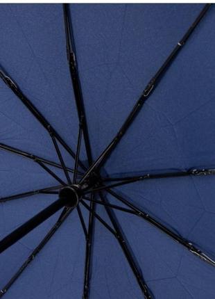 Чоловіча парасолька zest 10 спиць ручка-гак напівавтомат 43621 синій3 фото