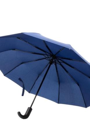 Чоловіча парасолька zest 10 спиць ручка-гак напівавтомат 43621 синій2 фото