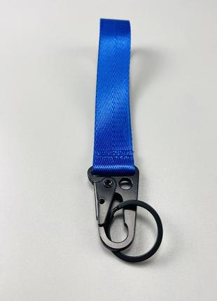 Брелок подвес для ключей пряжка-карабин, держатель ключей с карабином синий6 фото