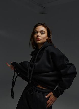 Худі жіноче чорне oversize 4