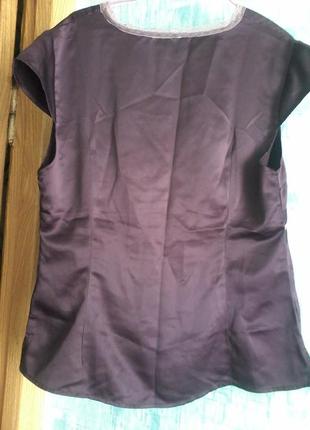 Атласна    блуза із вишивкою   та мереживом  etam  р. 462 фото