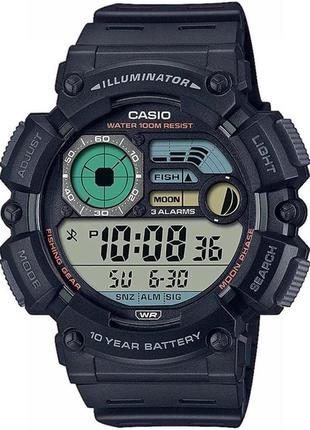 Мужские часы casio ws-1500h-1avef, черный цвет