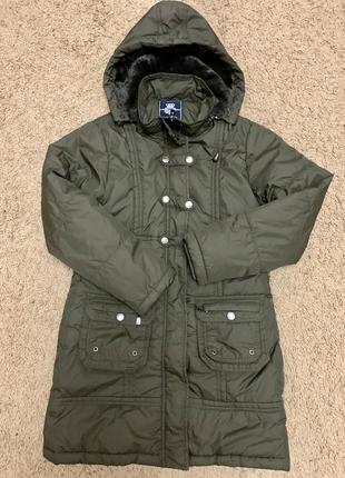 Парка куртка дитяча демісезонна пальто утеплене на штучному хутрі на зріст 158-164 см