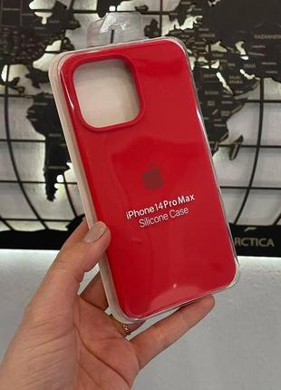 Чохол silicone case з мікрофіброю для iphone 14 pro max,силіконовий чохол для айфон 14 про макс (колір червоний)