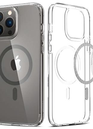 Чохол apple iphone 13, 13 pro, 14 з magsafe щільний  силіконовий чохол на айфон прозорий1 фото