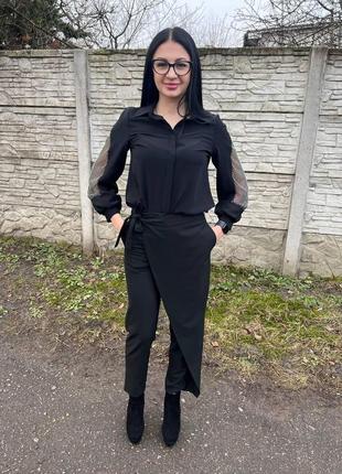 Женские черные брюки на запах турция