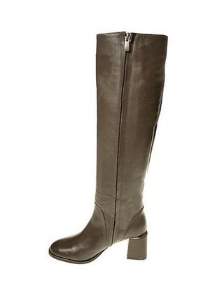 Розкішні високі шкіряні чоботи жіночі fiani ботфорти3 фото
