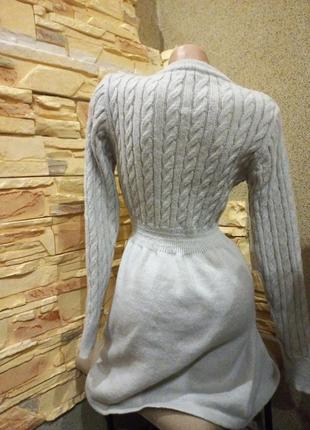 Платье вязаное косами3 фото
