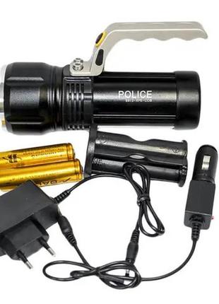 Професійний переносний ліхтар-прожектор bailong s912-xpe+cob(white+red) 2 режими роботи