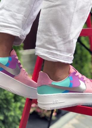 Жіночі кросівки nike air force 1 pink violet2 фото