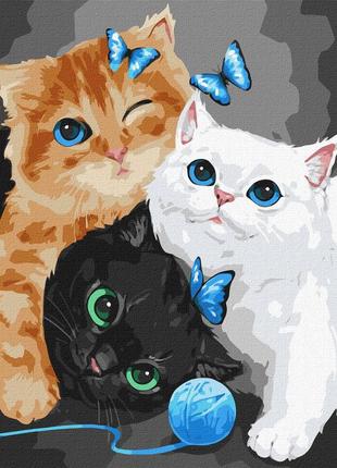 Картина за номерами "пухнасті кошенятка" ©kira corporal ідейка kho4370 40х50 см