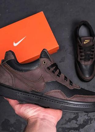 Мужские кожаные кроссовки nike, мужские повседневные кроссовки, коричневые молодежные кроссовки для мужчин