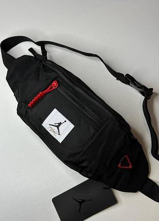 Чоловіча бананка jordan чорна з червоним s073-1