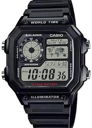 Мужские часы casio ae-1200wh-1avef, черный цвет