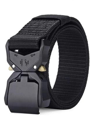 Ремінь тактичний з посиленою пряжкою cobra чорний / tactical belt