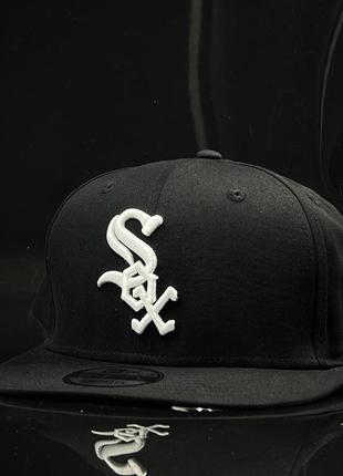 Оригинальная черная кепка с прямым козырьком new era chicago white sox 9fifty