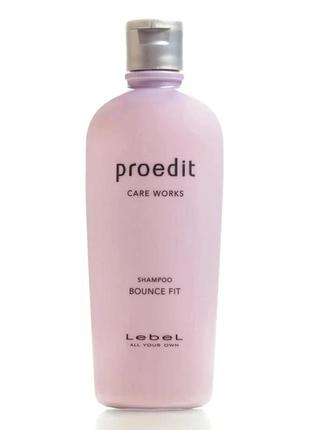 Відновлюючий шампунь для пошкодженого, ламкого волосся lebel proedit bounce fit shampoo (300 мл), японія.2 фото