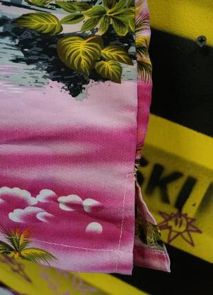 Винтажная теннисная гавайский принт (пляж,пальмы,цветы,остров) свободный крой8 фото
