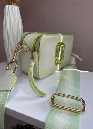 Жіноча сумка marc jacobs logo light green марк джейкобс салатова 00558 фото