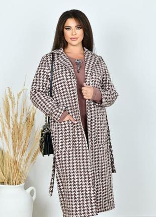 Женское весеннее кашемировое пальто с английским воротом размеры 48-5810 фото