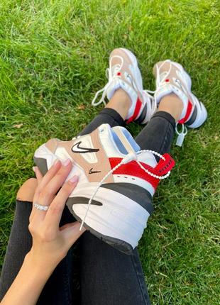 Nike m2k tekno 🆕 женские кроссовки найк 🆕  белый/красные3 фото