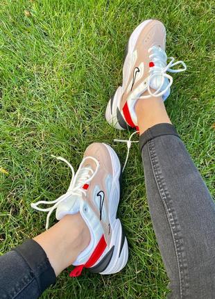 Nike m2k tekno 🆕 женские кроссовки найк 🆕  белый/красные5 фото