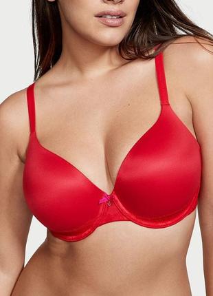 Бюстгальтер из  микрофибры с нежными кружевными деталями lightly lined full-coverage bra lipstick size:38b