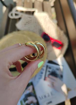 Сережки сережки кільця кільця золотисті нові стильні модні5 фото