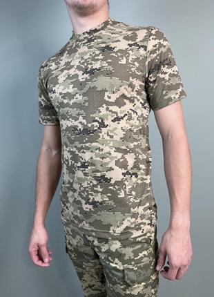 Тактична футболка бавовна піксель зсу чоловіча армійська камуфляжна футболка військова футболка2 фото