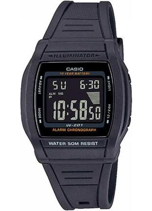 Годинник casio w-201-1bveg, чорний колір