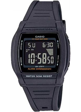 Женские часы  casio w-201-1bveg, черный цвет