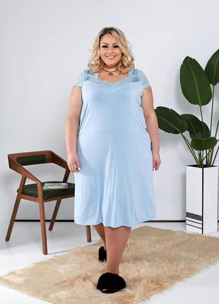 Женская  ночная сорочка с кружевом больших размеров  с 52 по 66 размер3 фото