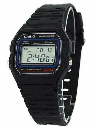 Мужские часы casio w-59-1vqes, черный цвет