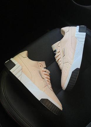 Puma cali beige and black/white 🆕 женские кроссовки пума 🆕  персиковые2 фото