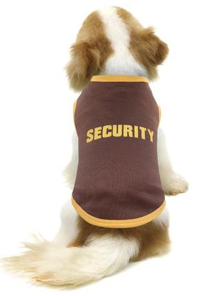 Майка для котов и кошек на флисе pet style "security" коричневая
