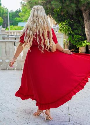 Сукня жіноча червона довга легка3 фото