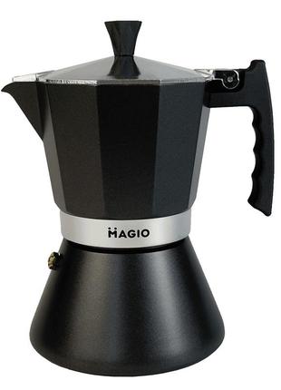 Кавоварка гейзерна magio mg-1005, гейзерна кавоварка для плити, кавоварка гейзерного типу, кавник2 фото
