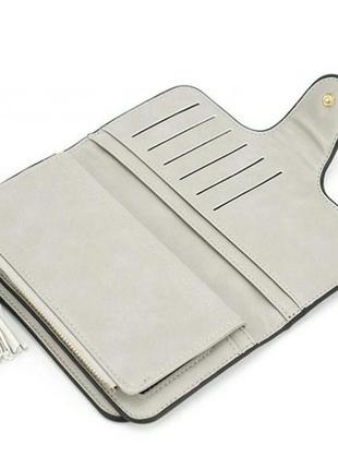 Клатч портмоне кошелек baellerry n2341, кошелек женский маленький кожзаменитель. цвет: серый